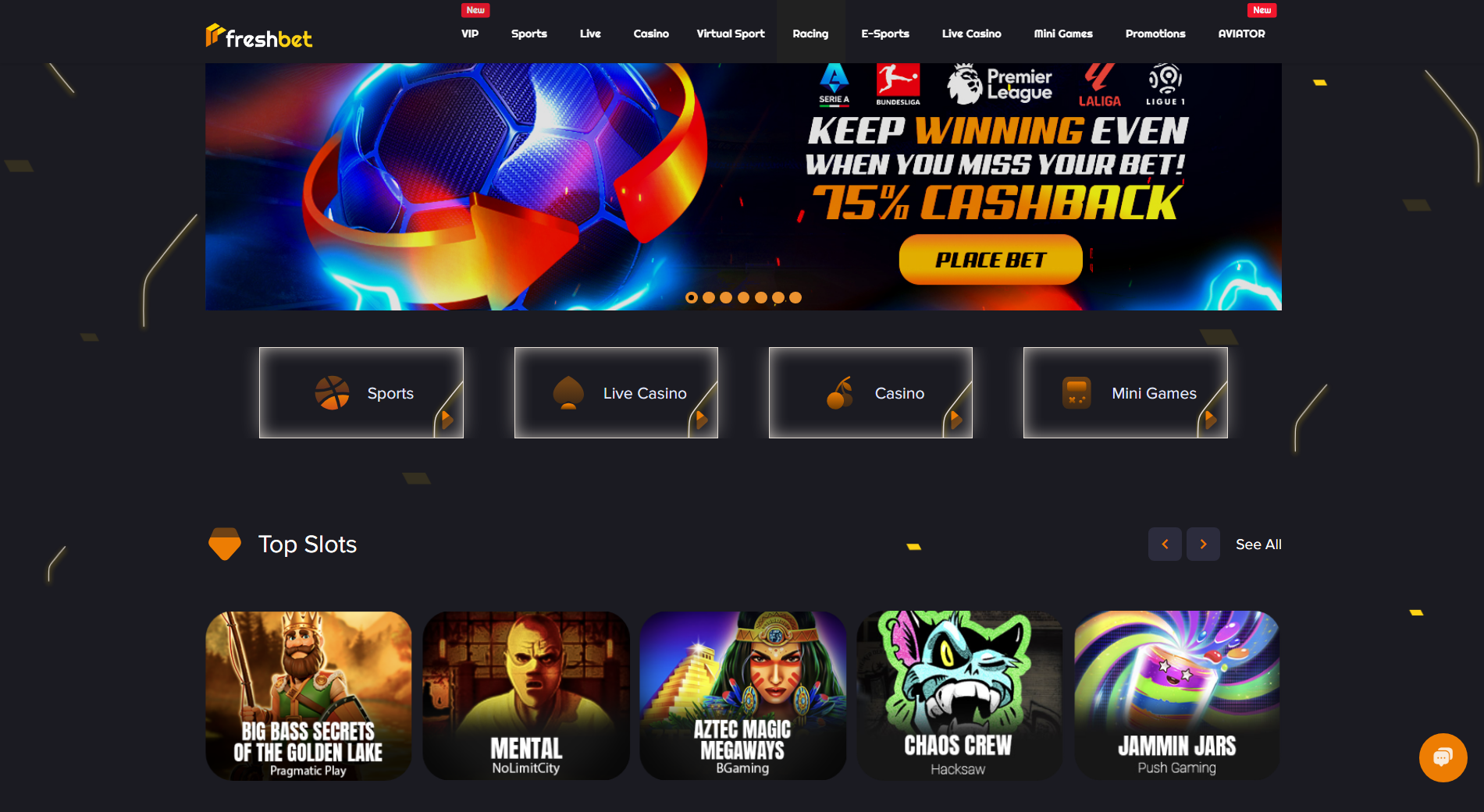 FreshBet Casino Cashback Offer