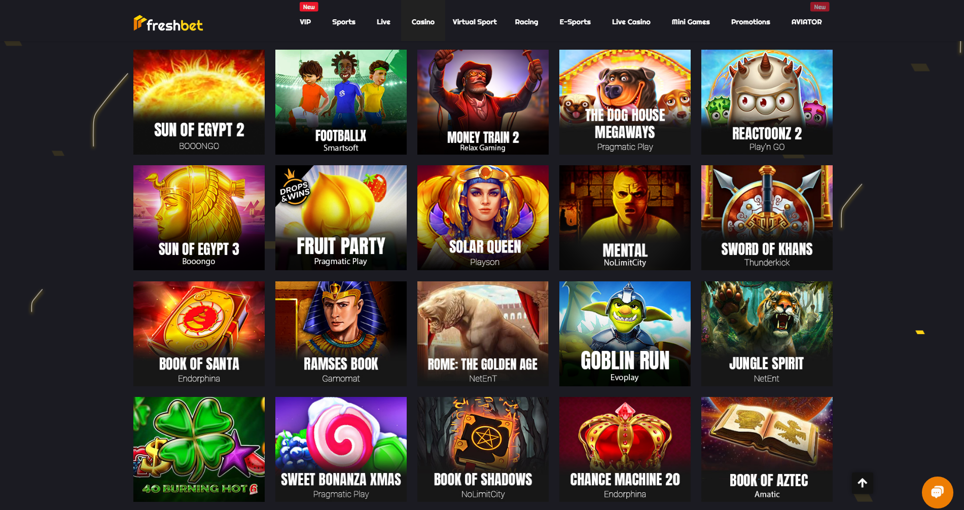 FreshBet Casino Games