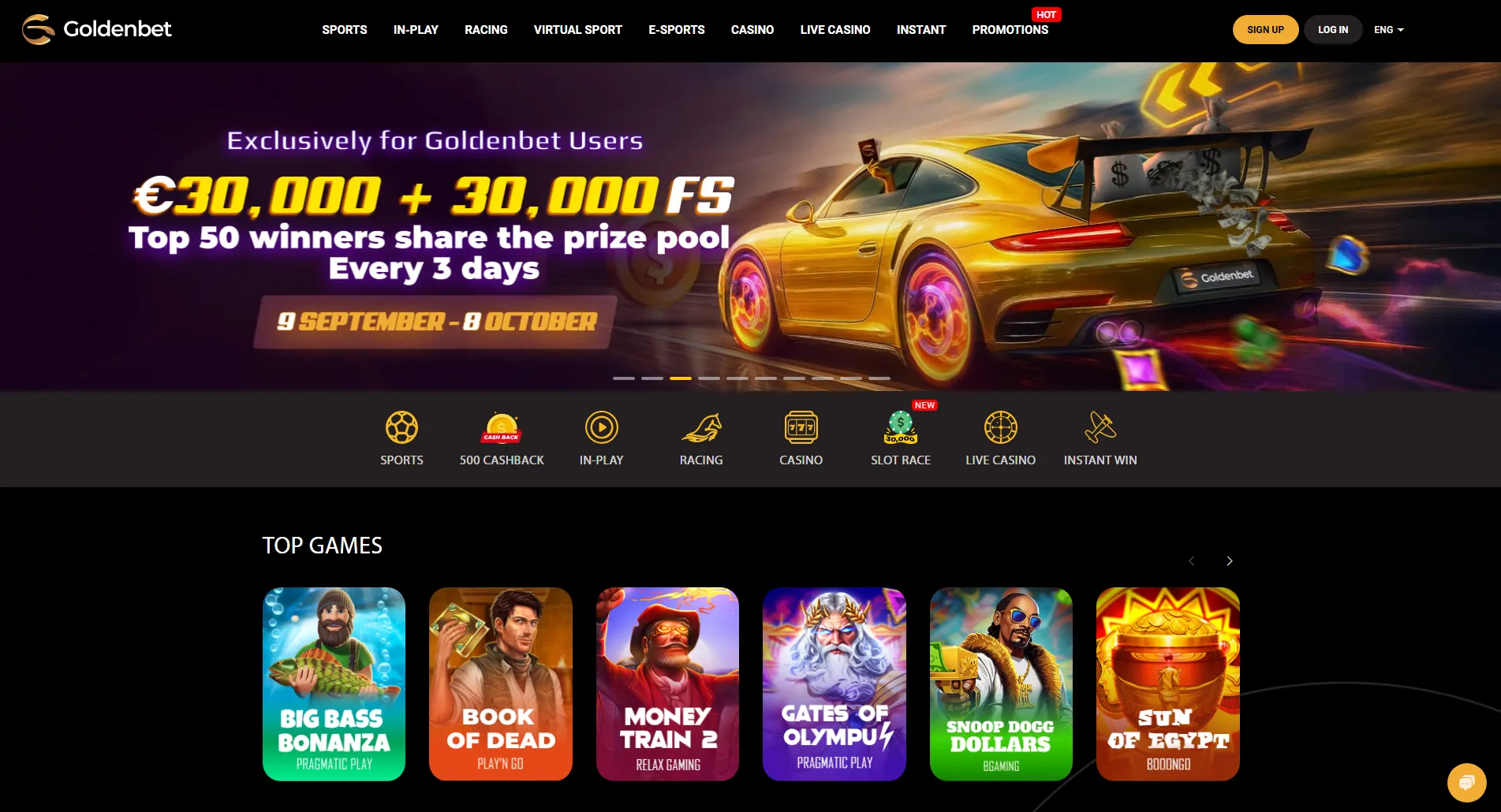 Goldenbet Casino Homepage
