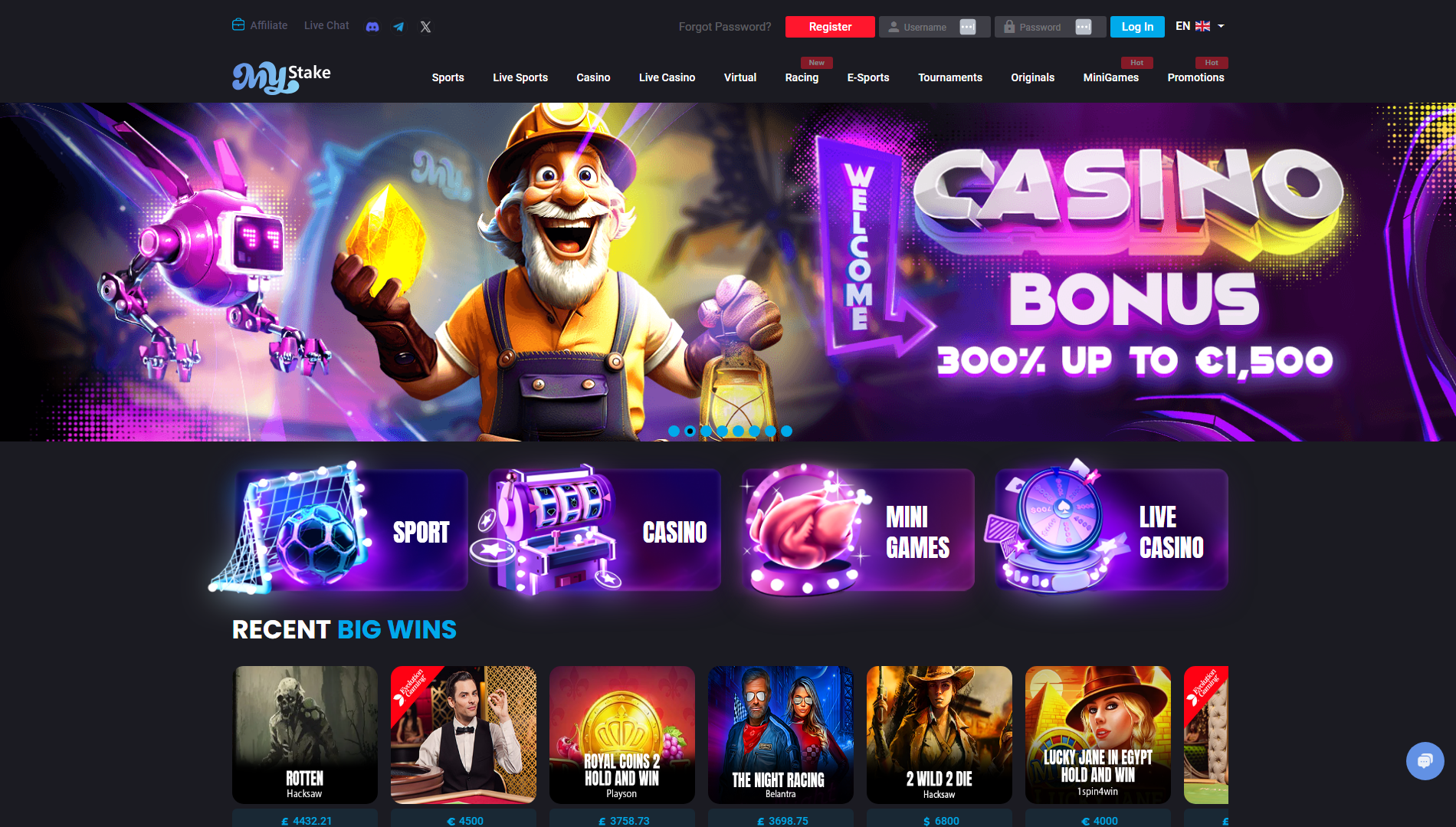 MyStake Casino Welcome Offer