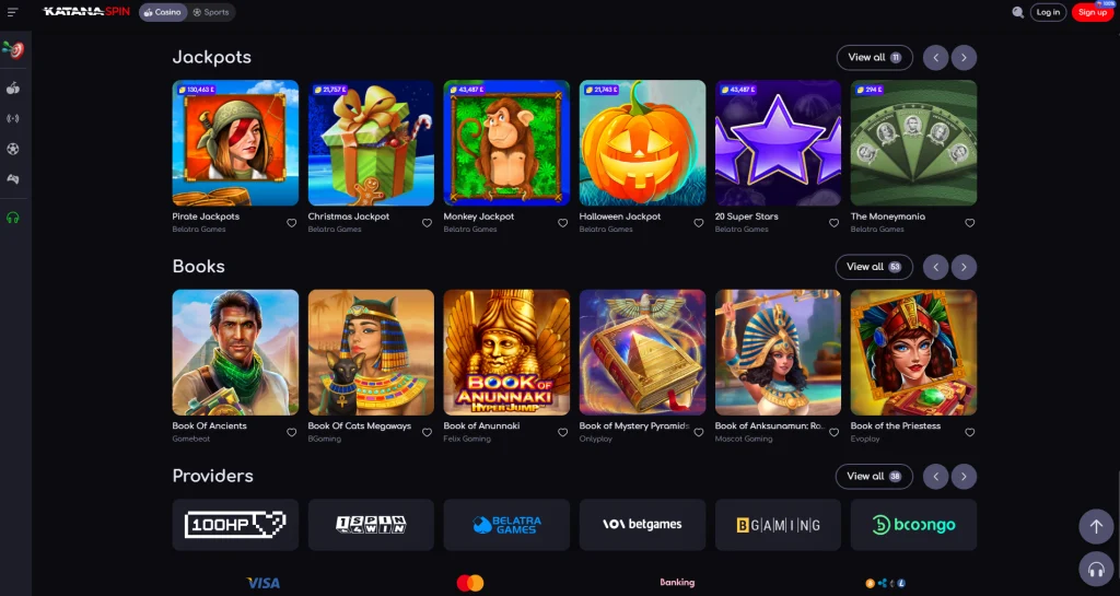 katana spin jackpot games